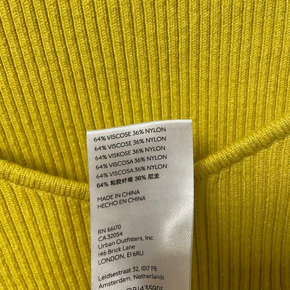 By Anthropologie Sweetheart Sweater Ribbed Knit Dark Yellow Womens Large - Picture 6 of 7